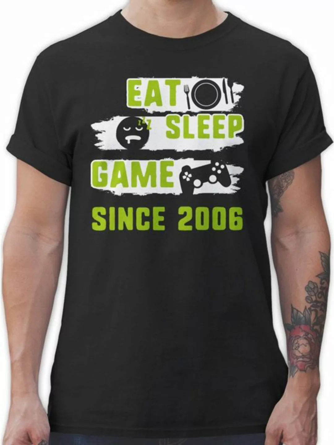 Shirtracer T-Shirt Eat Sleep Game Since 2006 Achtzehn 18. Geburtstag günstig online kaufen