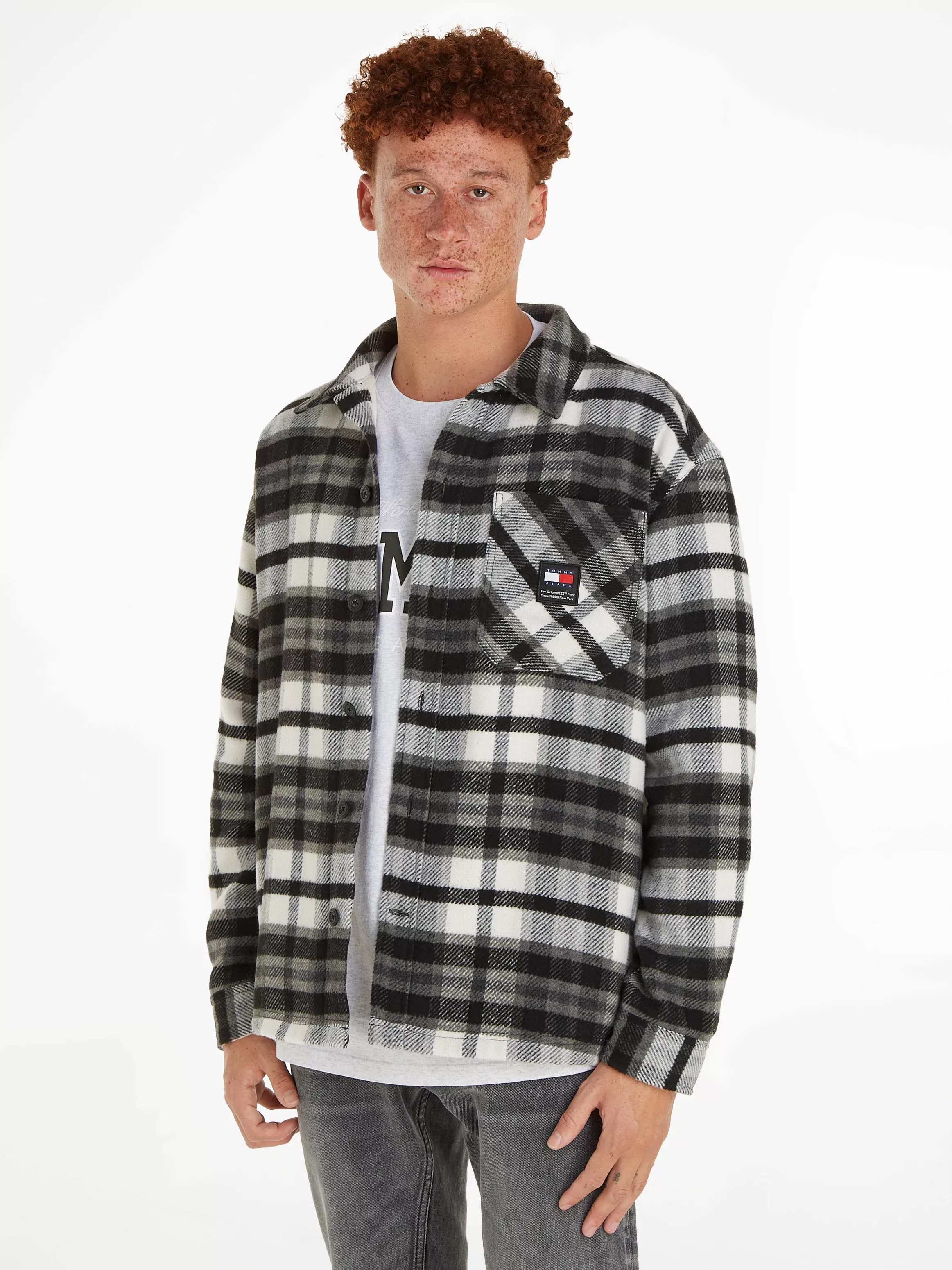 Tommy Jeans Fleecehemd "TJM FLEECE LINED CHECK SHIRT EXT", mit Streifenmust günstig online kaufen