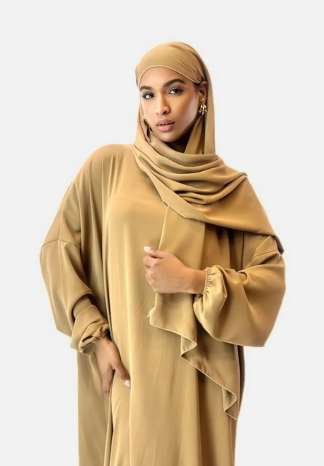 Elara Maxikleid Elara Damen Abaya mit Kopftuch (1-tlg) günstig online kaufen