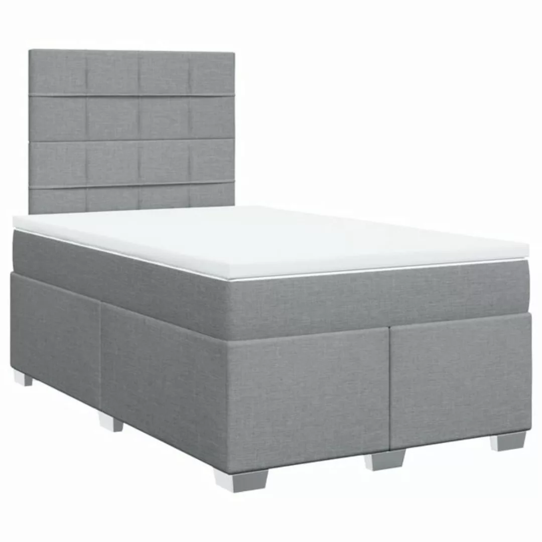 vidaXL Bett Boxspringbett mit Matratze Hellgrau 120x190 cm Stoff günstig online kaufen