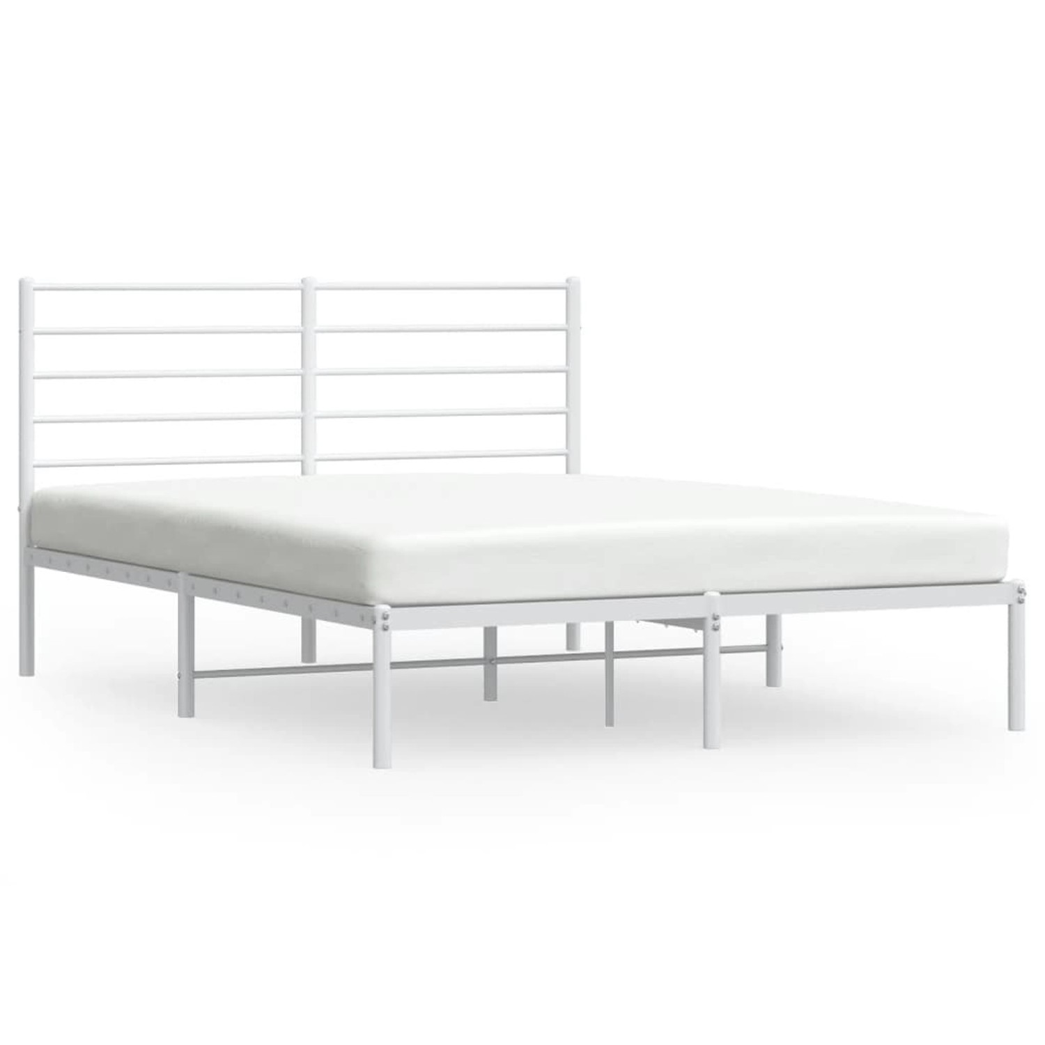 vidaXL Bettgestell mit Kopfteil Metall Weiß 150x200 cm Modell 11741389 günstig online kaufen