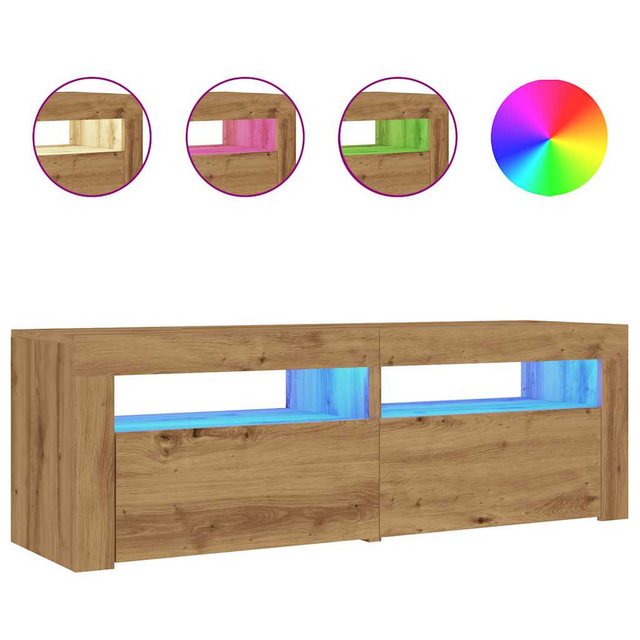 vidaXL Schrankmodule TV-Schrank mit LED Artisan-Eiche 120x35x40 cm Holzwerk günstig online kaufen