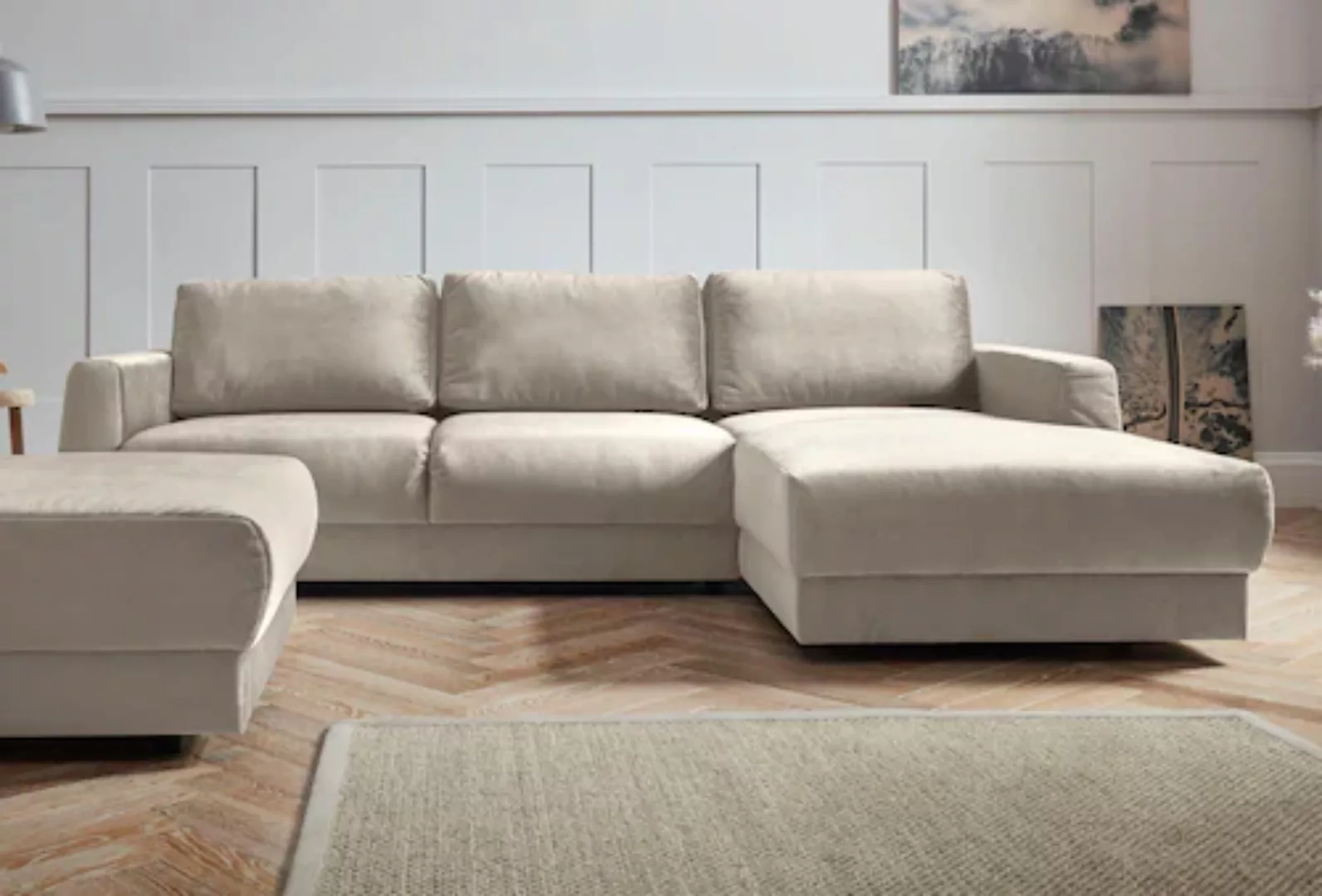 andas Ecksofa »Hobro L-Form«, in 3 Bezugsqualitäten in vielen Farben, Desig günstig online kaufen