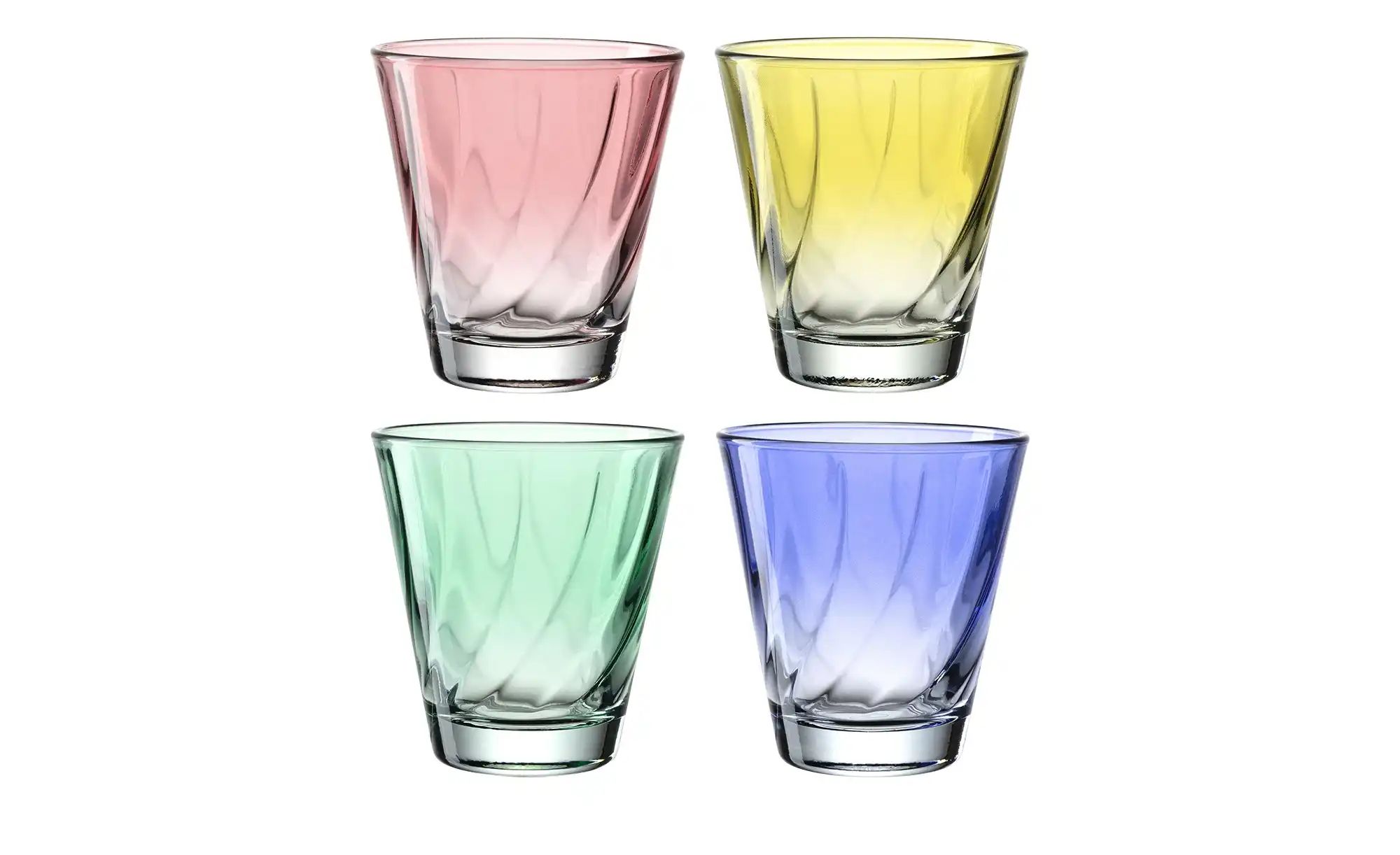 LEONARDO 4er-Gläserset  Twist ¦ mehrfarbig ¦ Glas Gläser & Karaffen - Höffn günstig online kaufen