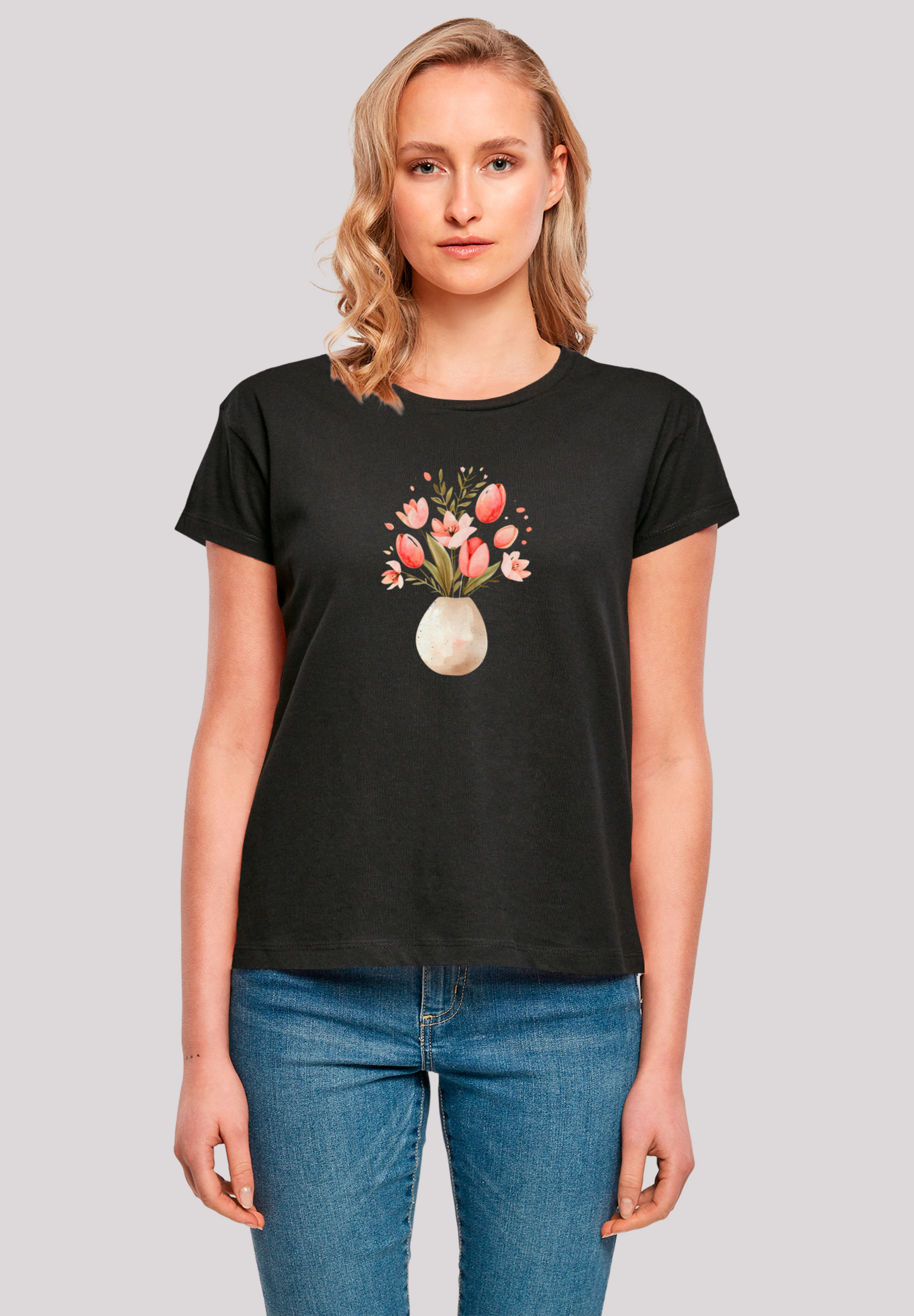 F4NT4STIC T-Shirt "Rosa Frühlingsblumenstrauß in Vase", Premium Qualität günstig online kaufen