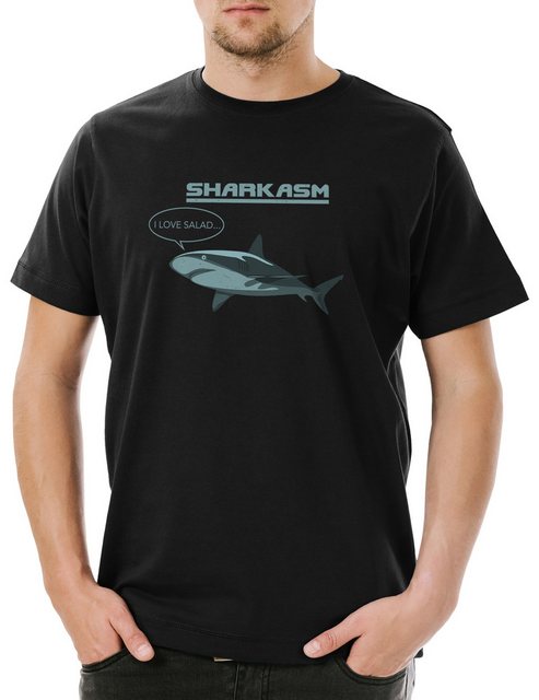 Urban Backwoods Print-Shirt Sharkasm Herren T-Shirt Sarkasmus Veganer Vegan günstig online kaufen