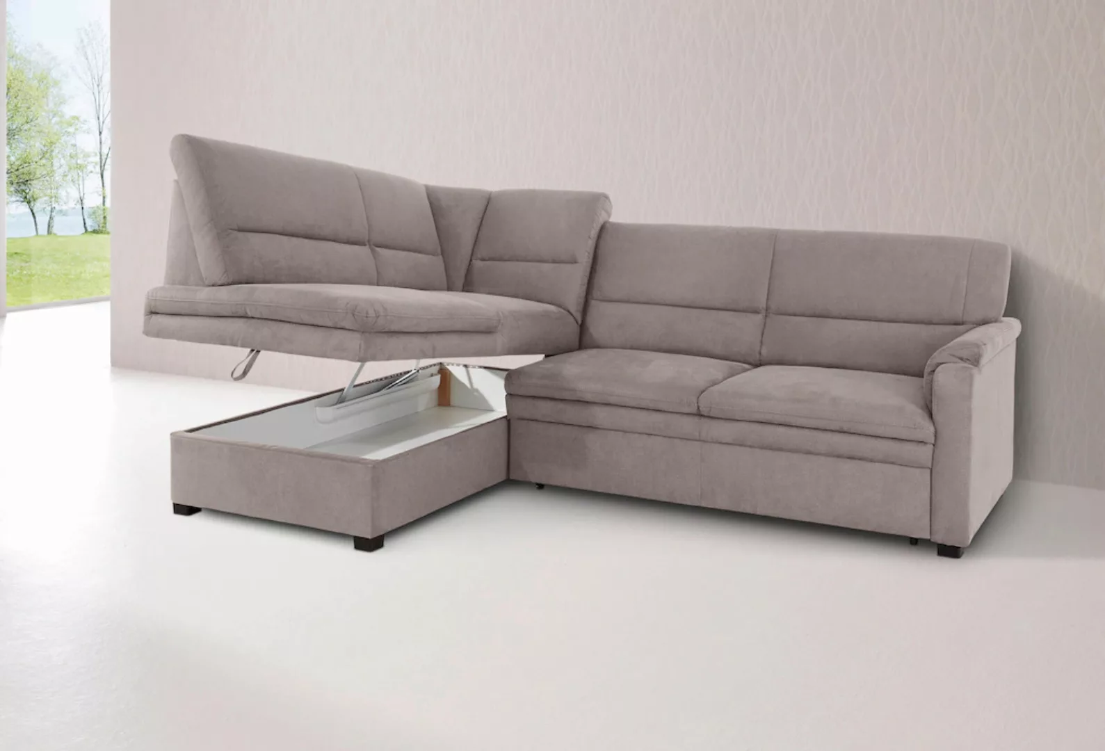 sit&more Ecksofa Pisa L-Form, mit Federkern, wahlweise mit Bettfunktion günstig online kaufen