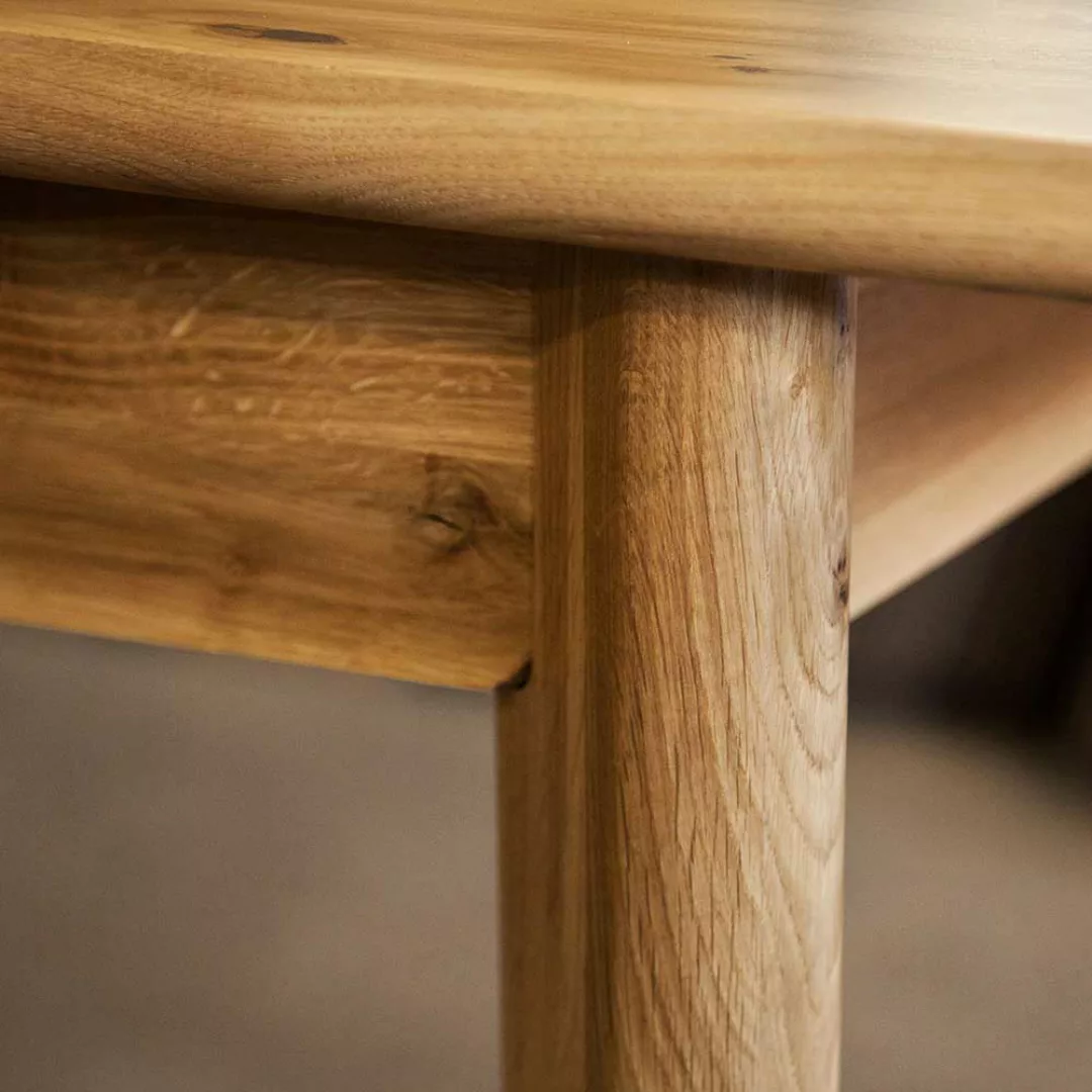 Holz Esszimmertisch aus Wildeiche Massivholz 100 cm tief günstig online kaufen