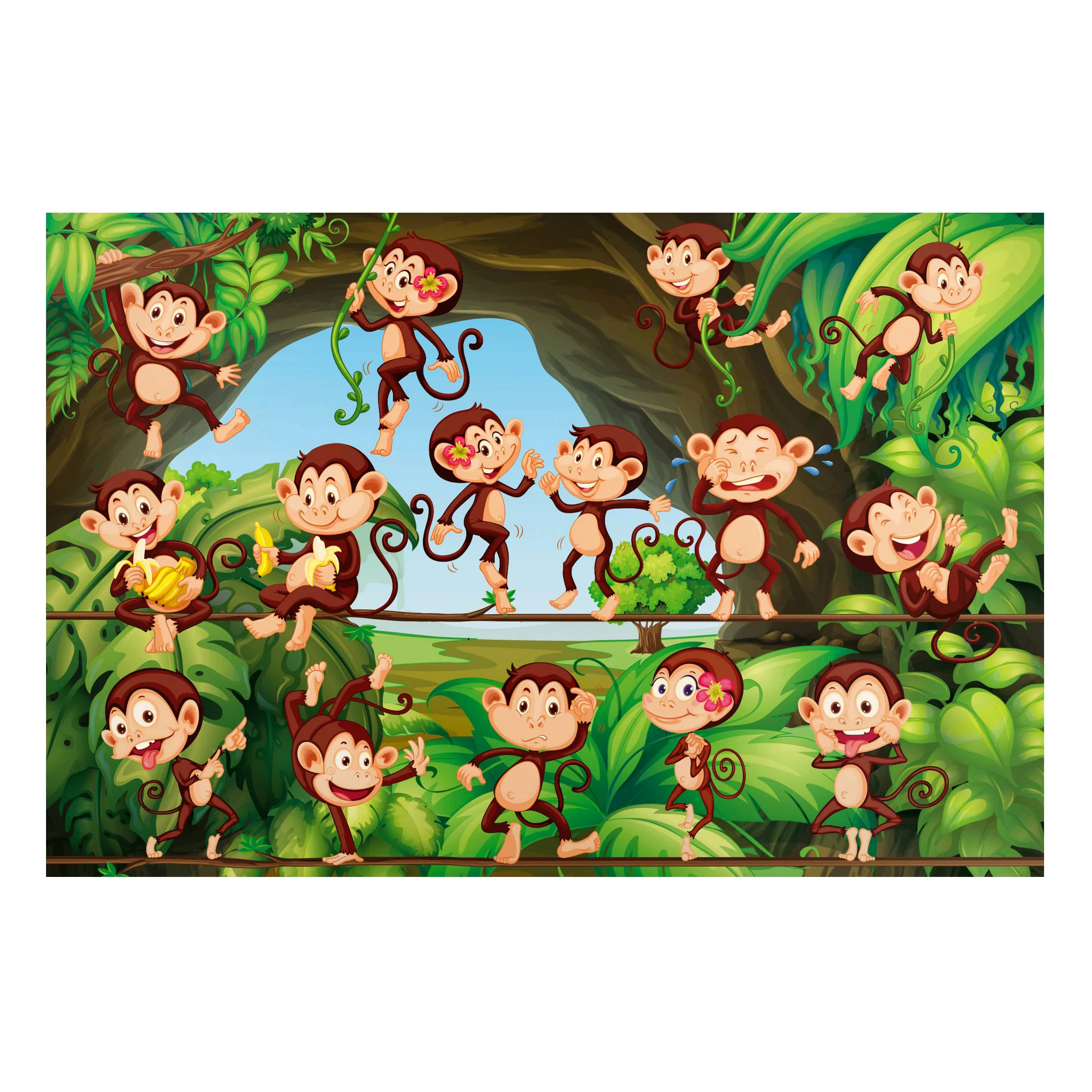 Magnettafel Kinderzimmer - Querformat 3:2 Dschungelaffen günstig online kaufen