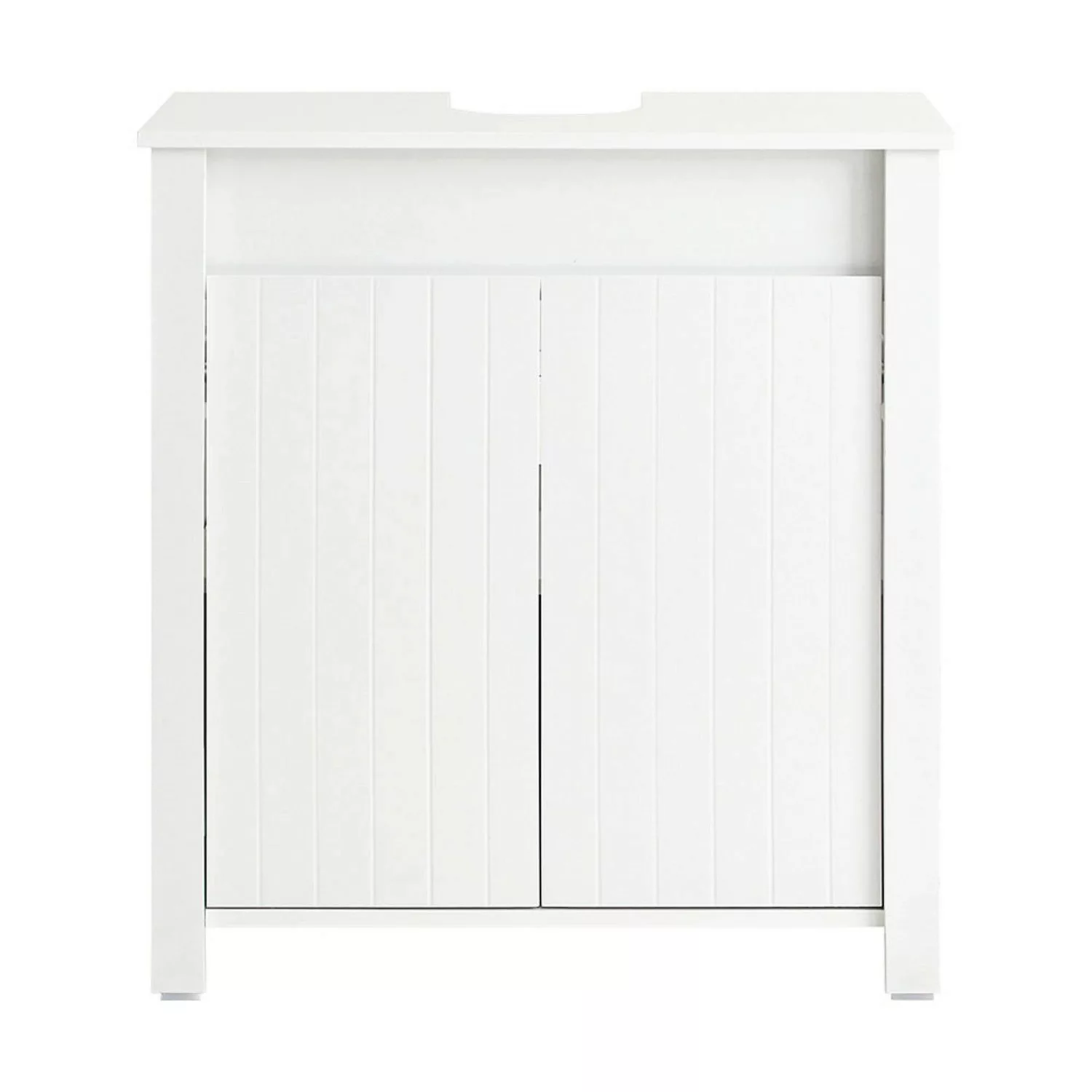 SoBuy Waschbeckenunterschrank mit 2 Türen Holz Weiß 60 cm BZR101-W günstig online kaufen