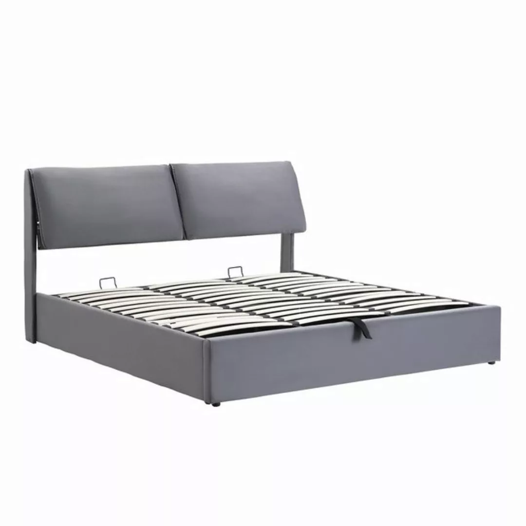 Rutaqian Polsterbett Bettgestell Stauraumbett, 180×200cm, Doppelbett mit Sc günstig online kaufen