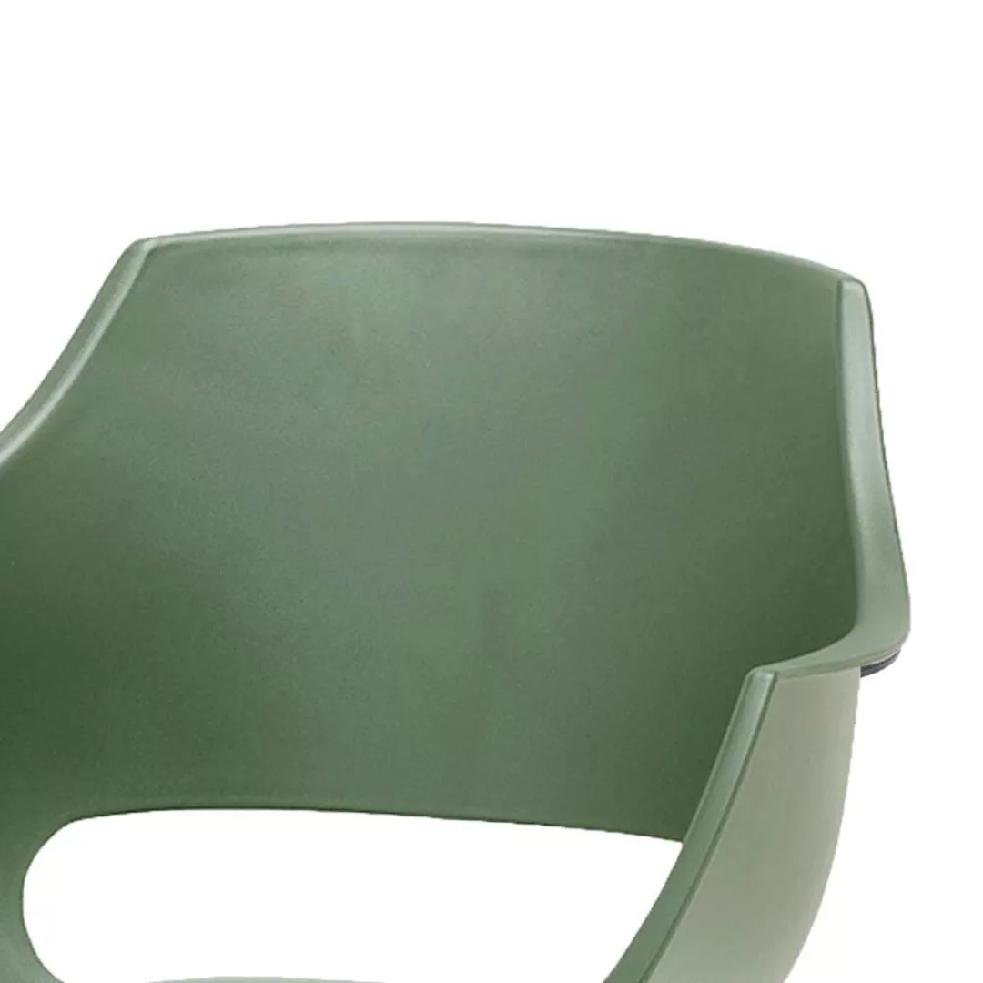 Armlehnen Esszimmerstühle in Grün Kunststoff und Buche Massivholz (4er Set) günstig online kaufen