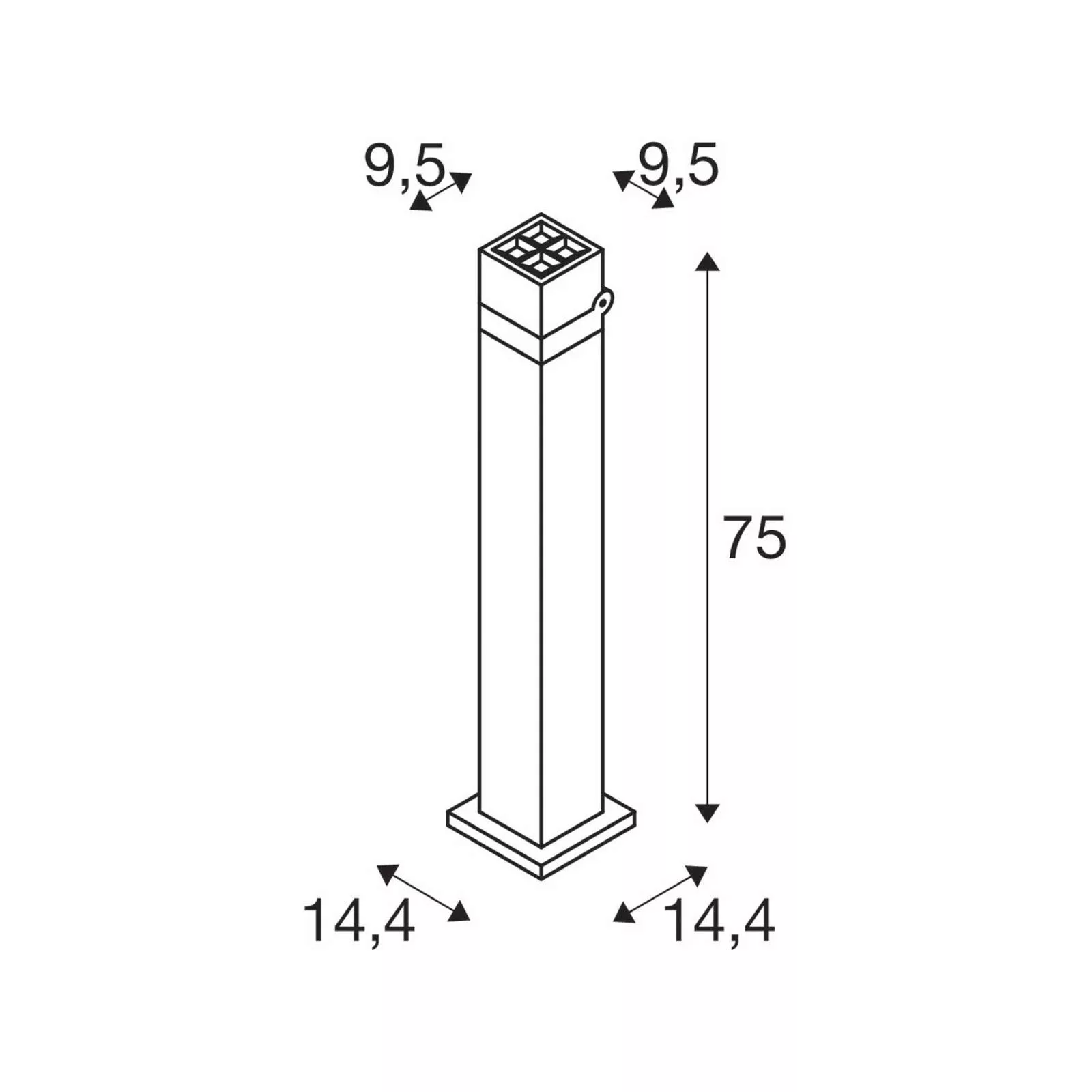 SLV LED-Wegeleuchte S-Cube 75, anthrazit, Alu, Höhe 75 cm günstig online kaufen