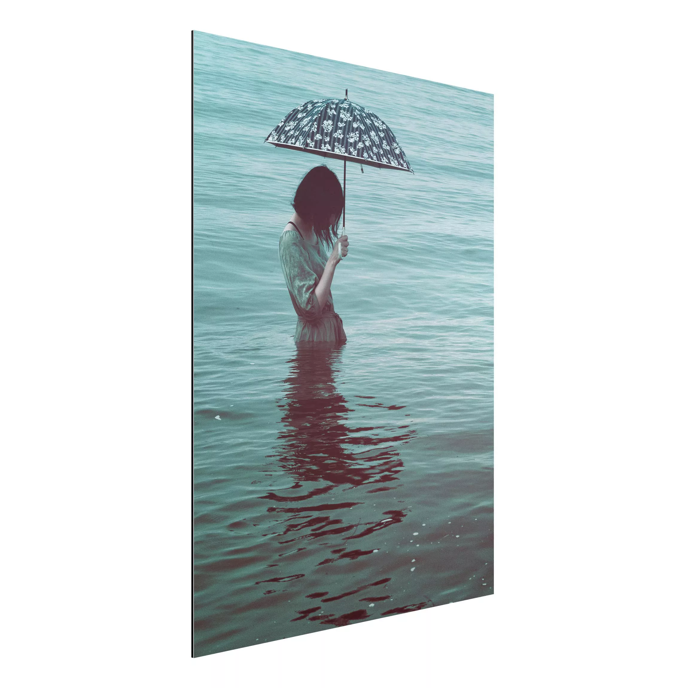 Alu-Dibond Bild Portrait - Hochformat 3:4 Spaziergang im Wasser günstig online kaufen