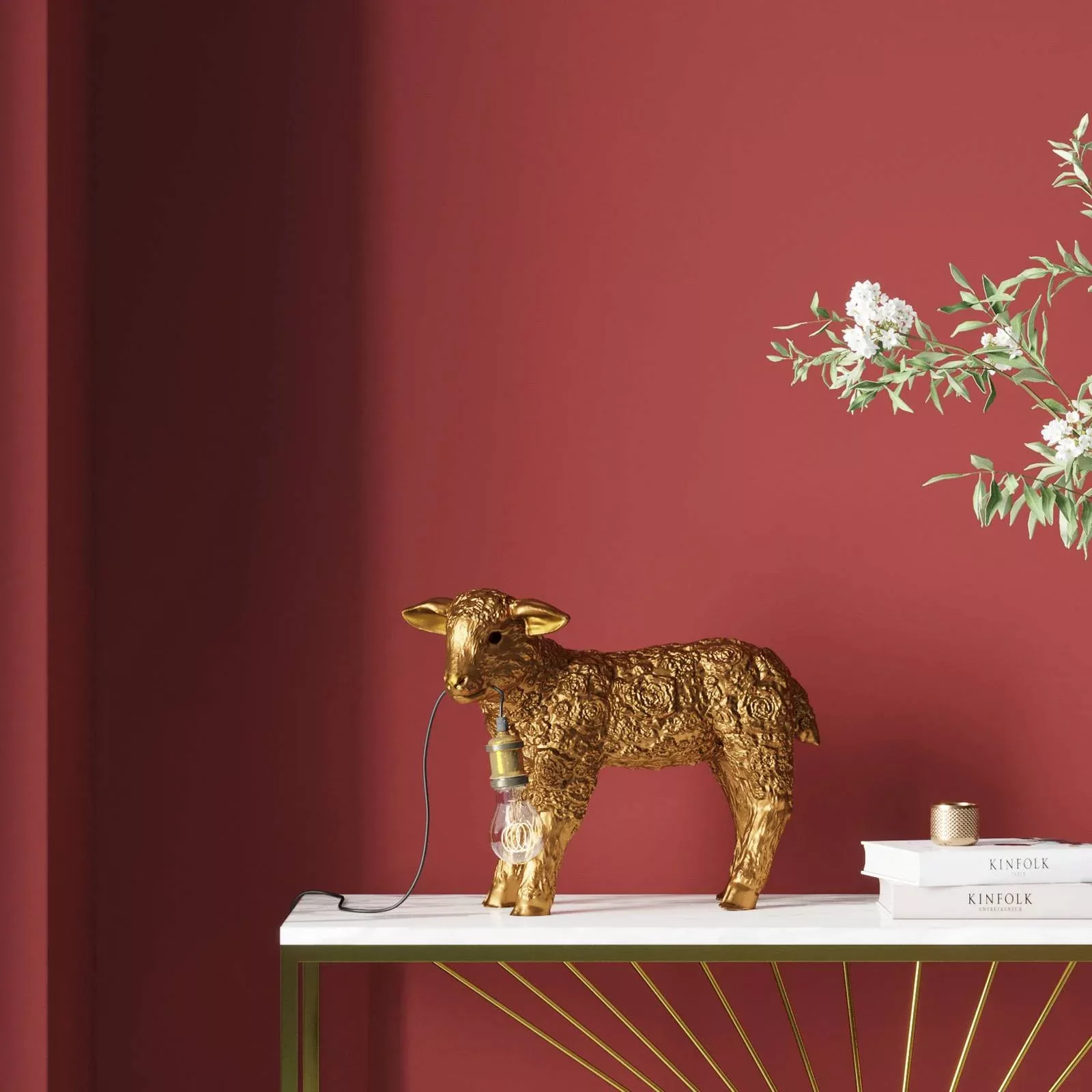 KARE Animal Flower Sheep Tischleuchte gold günstig online kaufen