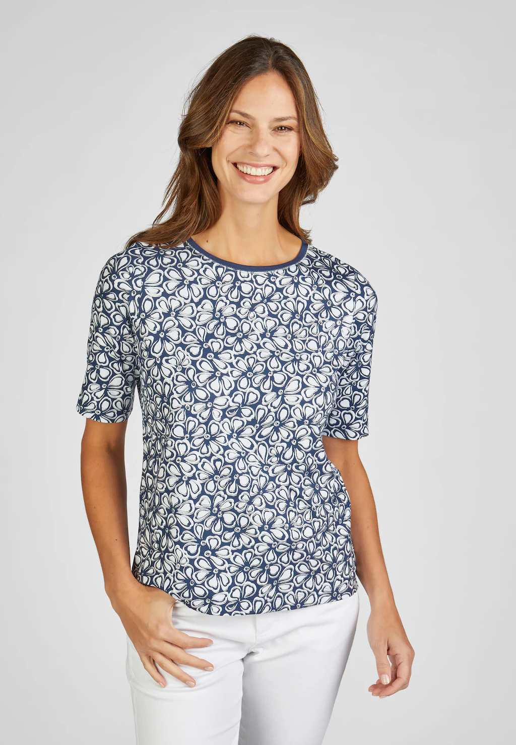 Rabe T-Shirt mit floralem Design günstig online kaufen