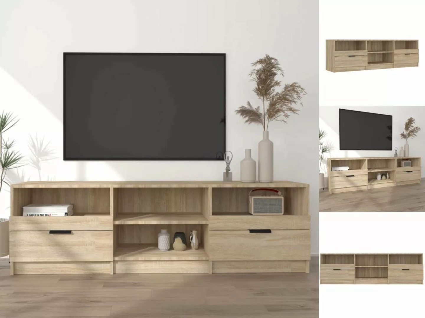 vidaXL TV-Schrank TV-Schrank Sonoma-Eiche 150x33,5x45 cm Spanplatte Lowboar günstig online kaufen