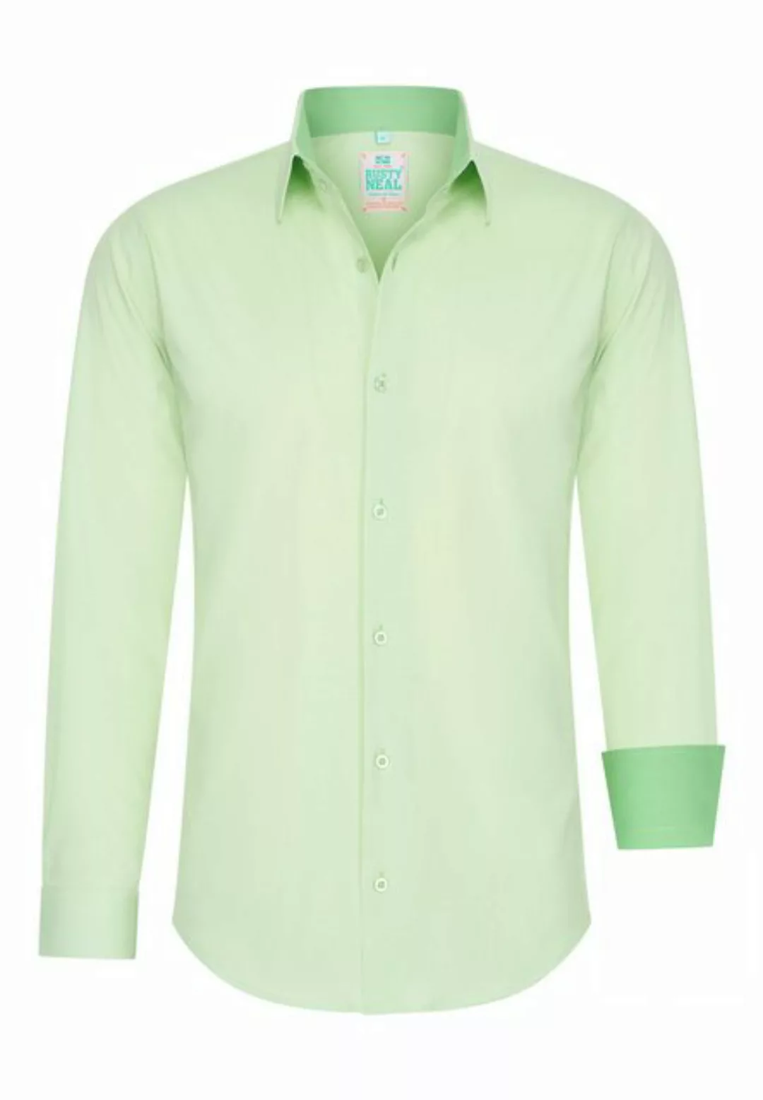 Rusty Neal Langarmhemd, mit farblich abgesetztem Innenkragen günstig online kaufen