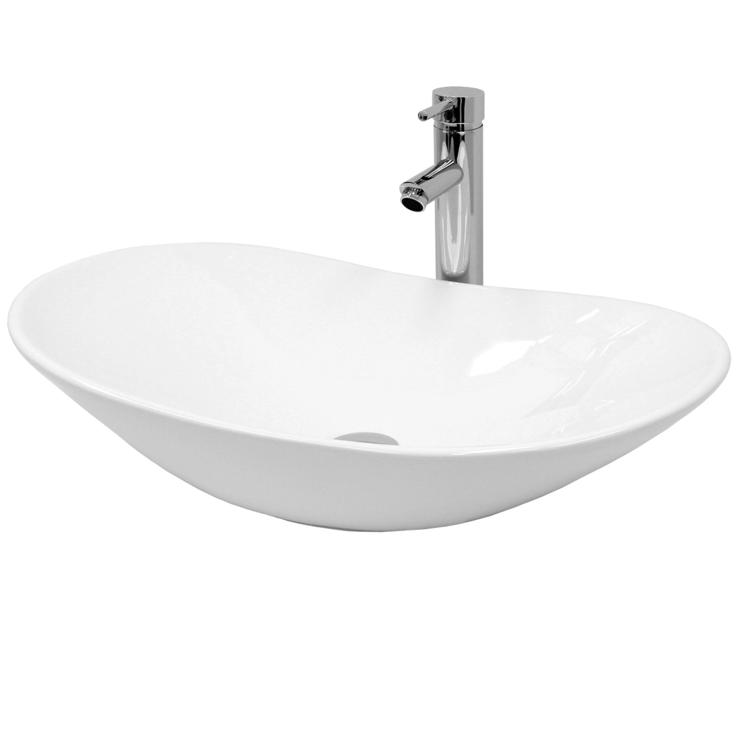 ECD Germany Design Waschbecken Waschtisch 640 x 365 x 130 mm aus Keramik We günstig online kaufen