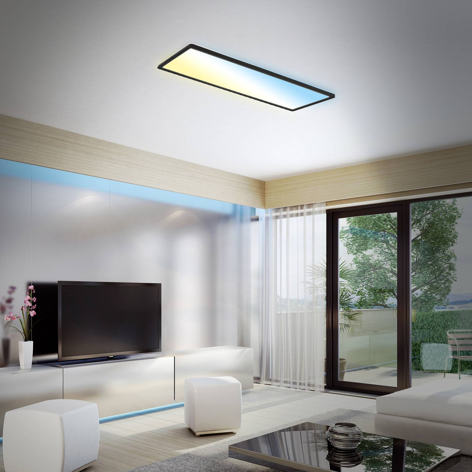 LED-Panel Slim schwarz ultraflach CCT, 59x20cm günstig online kaufen