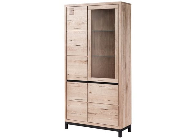 Massivmoebel24 Standvitrine (Vitrine Wildeiche 103x40x205 bianco geölt VILL günstig online kaufen