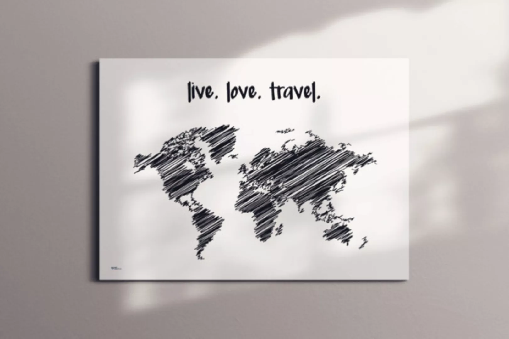 Stylische Weltkarte Live.Love.Travel #1- Nachhaltig & Handemade In Germany günstig online kaufen