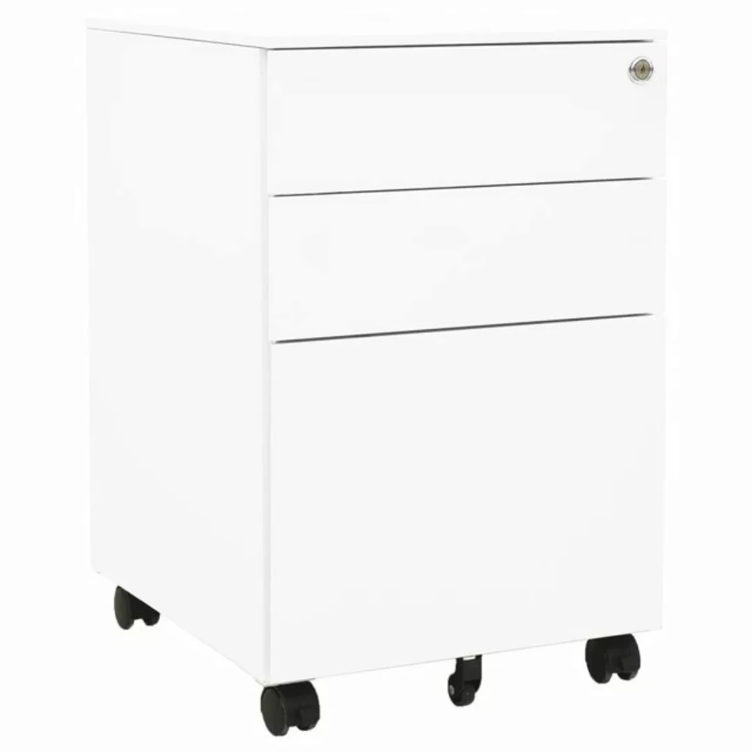 Aktenschrank Mit Rollen Weiß 39x45x60 Cm Stahl günstig online kaufen