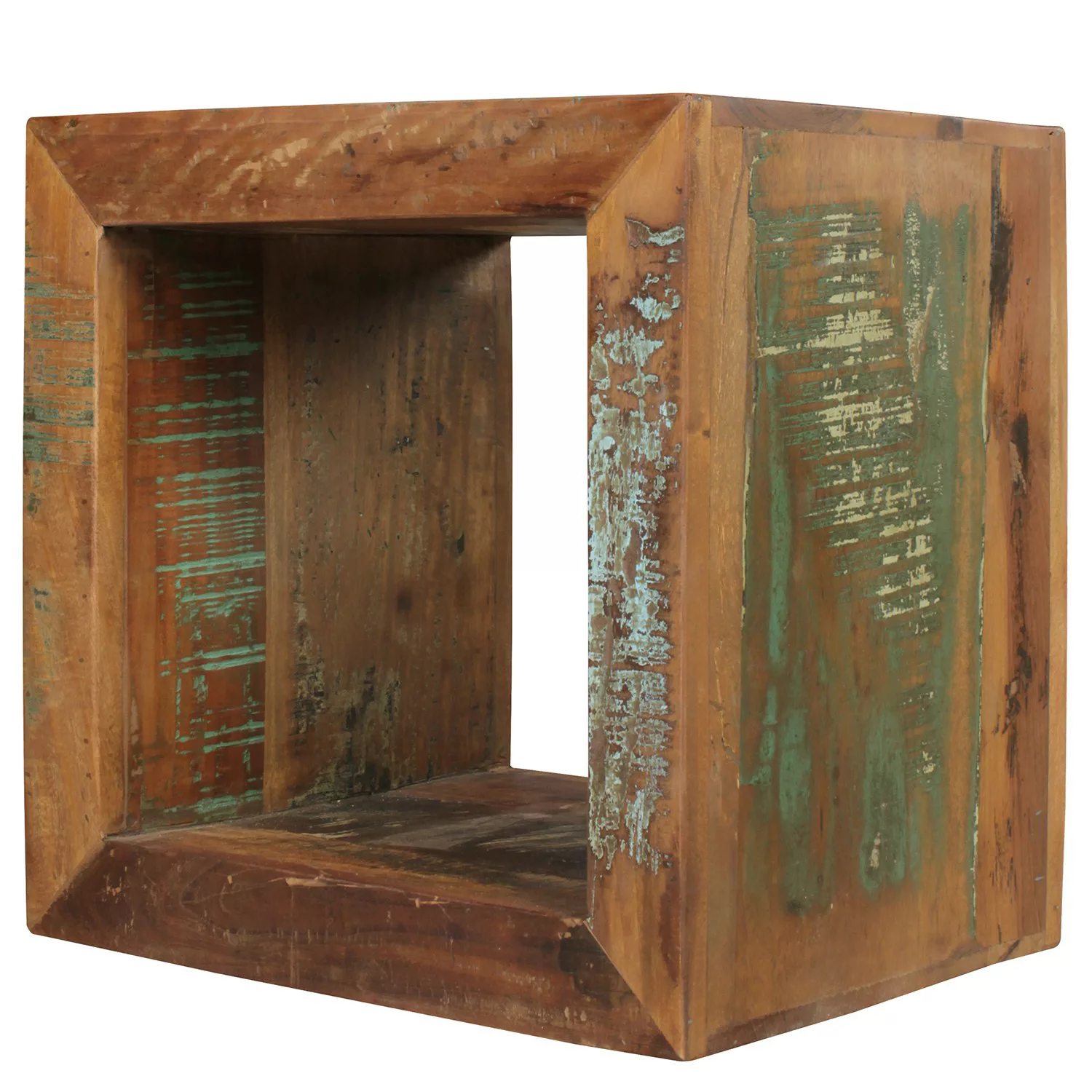 Beistelltisch Kalkutta 45 x 45 x 35 cm | Massivholz Cube Tisch für Wohnzimm günstig online kaufen