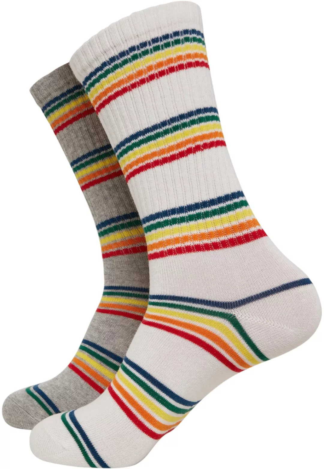 URBAN CLASSICS Strümpfe "Urban Classics Unisex Rainbow Stripes Socks 2-Pack günstig online kaufen