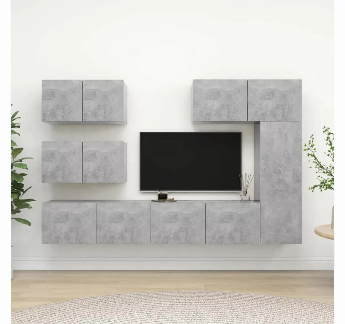 vidaXL TV-Schrank 6-tlg TV-Schrank-Set Betongrau Spanplatte günstig online kaufen