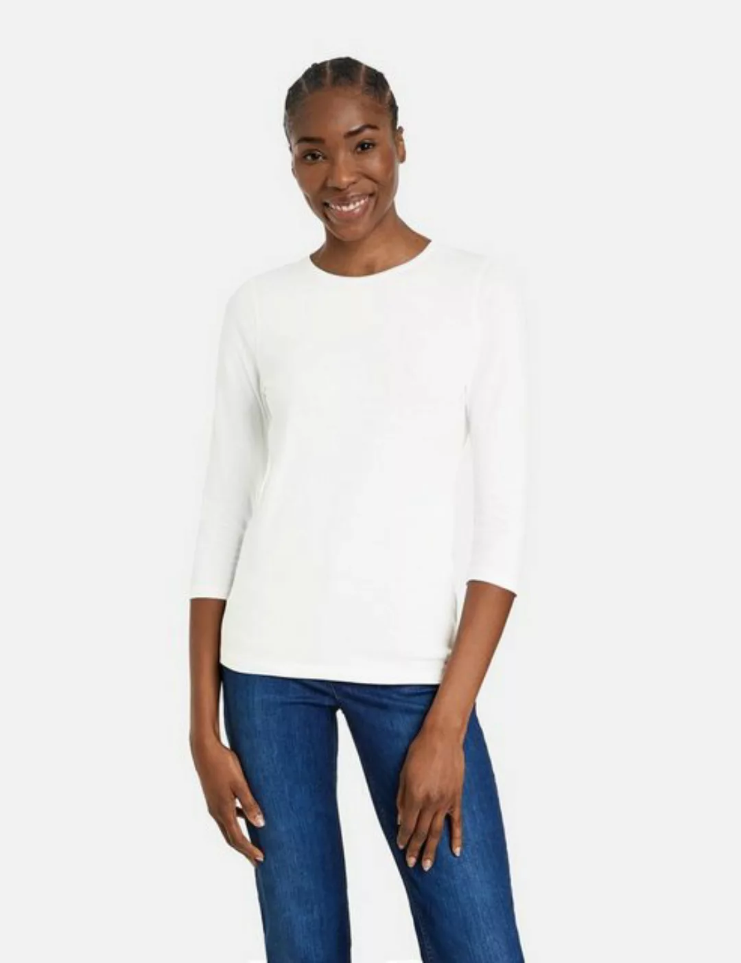 GERRY WEBER 3/4-Arm-Shirt 3/4 Arm Shirt mit satinierter Ausschnittblende günstig online kaufen