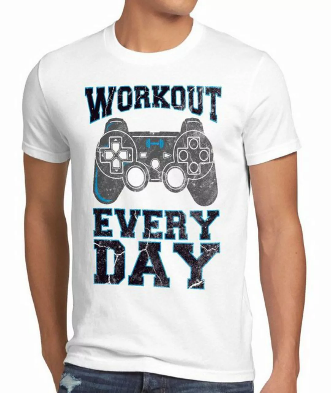 style3 T-Shirt Workout Gamer play sport station kontroller konsole gym game günstig online kaufen