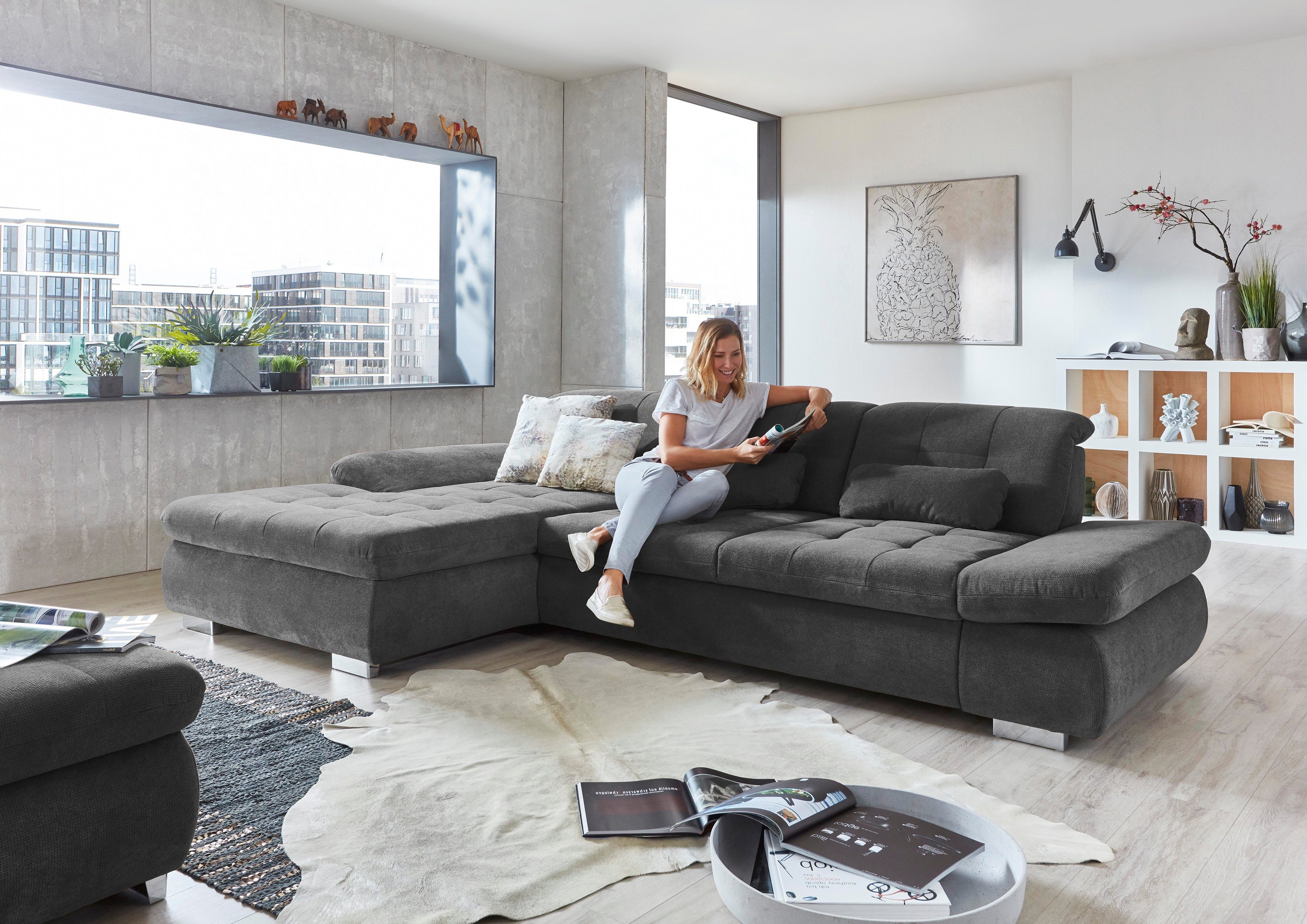 Die PlanBar Ecksofa "MP-IN17004 L-Form", wahlweise mit Funktion, Federkern günstig online kaufen