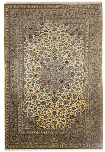 morgenland Wollteppich »Keshan Medaillon Beige chiaro 355 x 250 cm«, rechte günstig online kaufen
