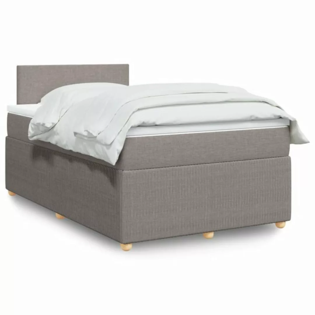 vidaXL Boxspringbett, Boxspringbett mit Matratze Taupe 120x200 cm Stoff günstig online kaufen