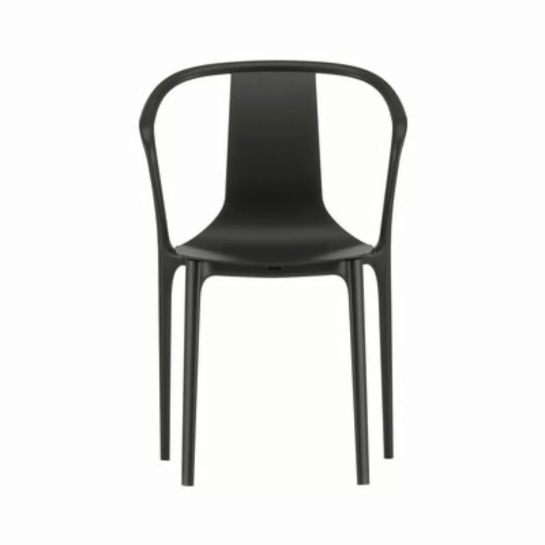 Stuhl Belleville plastikmaterial schwarz / Kunststoff - Vitra - Schwarz günstig online kaufen