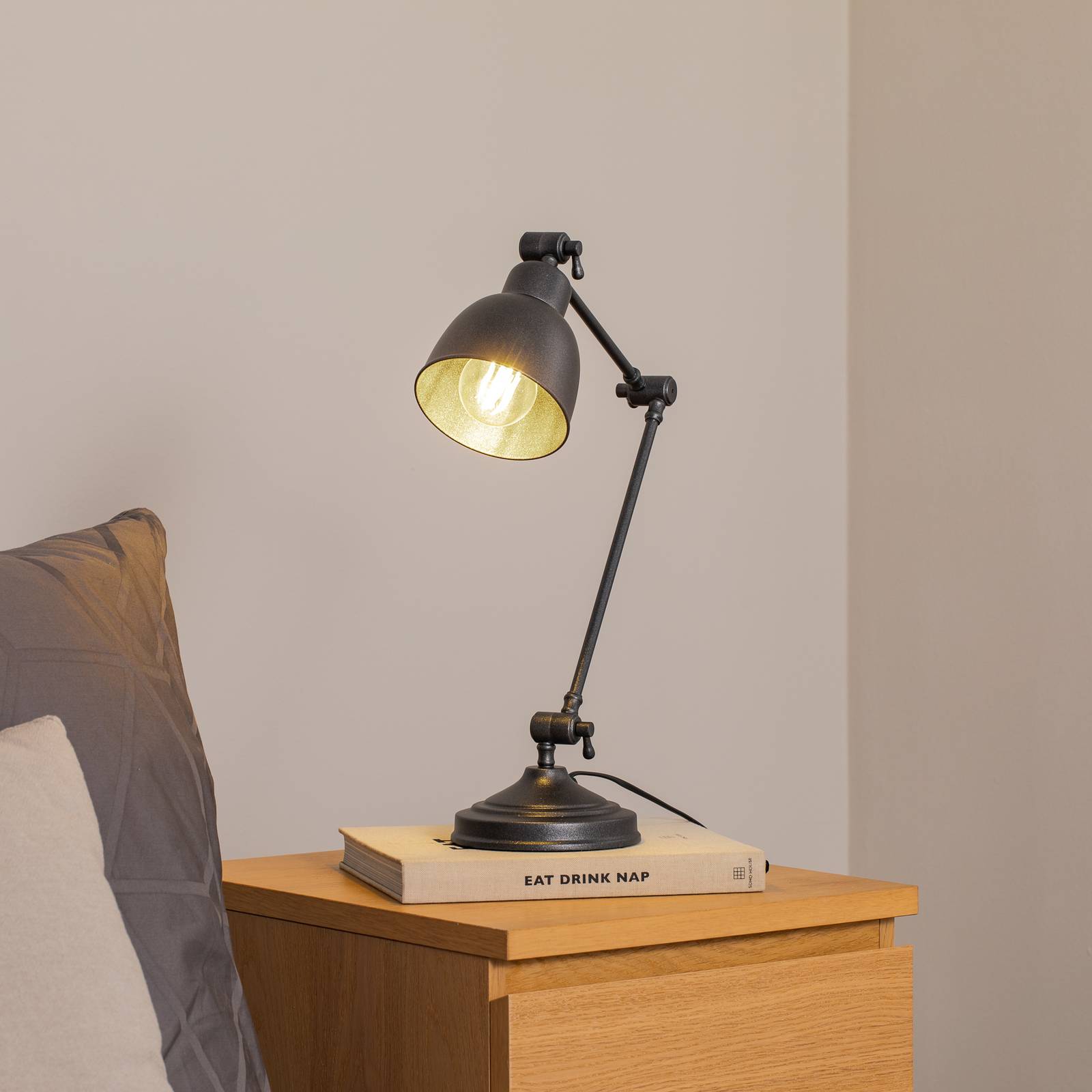 Tischleuchte Emoti, anthrazit, 45 cm hoch, verstellbar günstig online kaufen