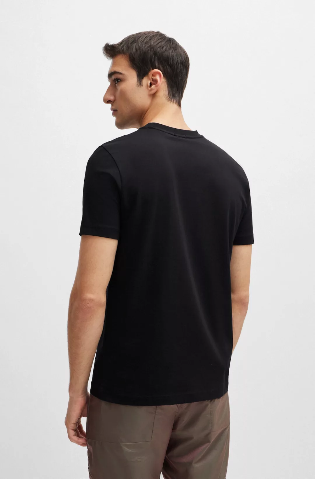 BOSS GREEN Rundhalsshirt "Tee", mit gummiertem Kontrast-Logo günstig online kaufen