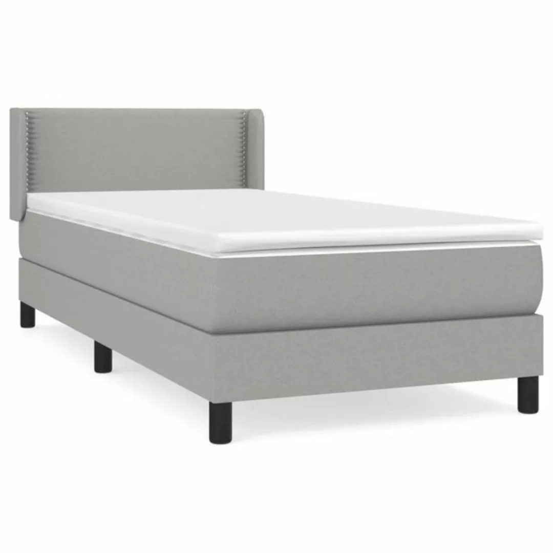 furnicato Bett Boxspringbett mit Matratze Hellgrau 80x200 cm Stoff günstig online kaufen