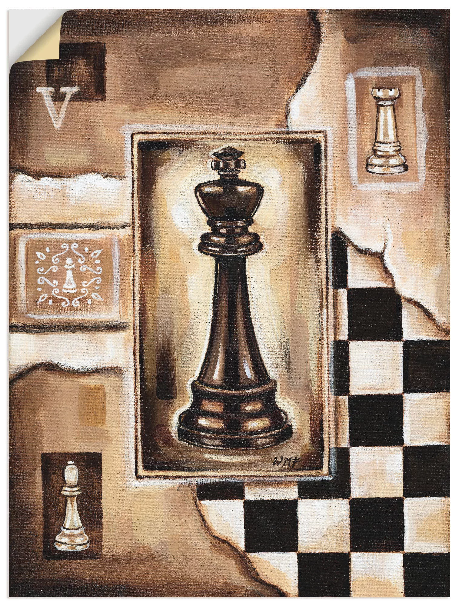 Artland Wandbild "Schach König", Schach, (1 St.), als Poster, Wandaufkleber günstig online kaufen
