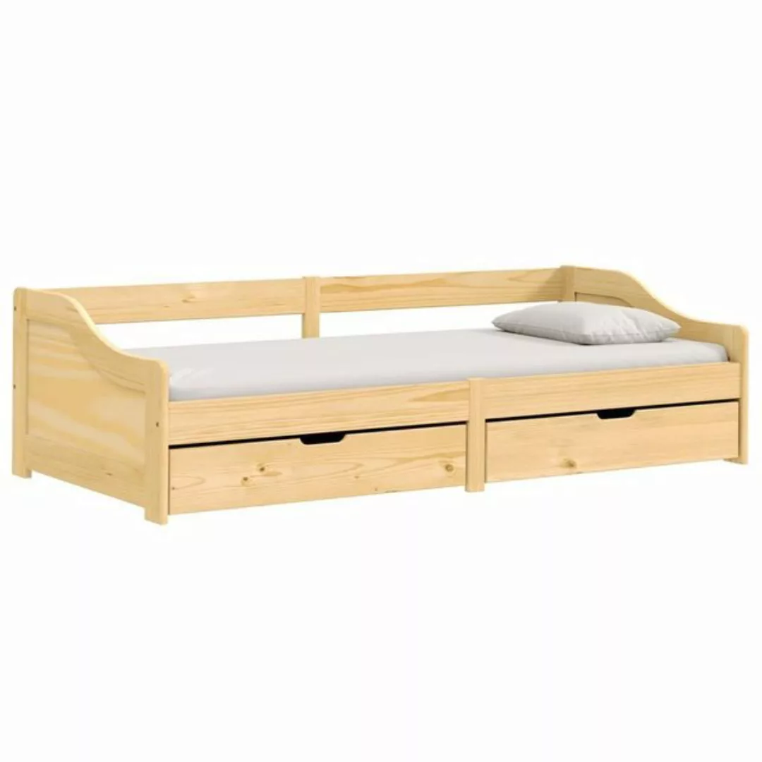 furnicato Bett Tagesbett mit 2 Schubladen IRUN 90x200 cm Massivholz Kiefer günstig online kaufen