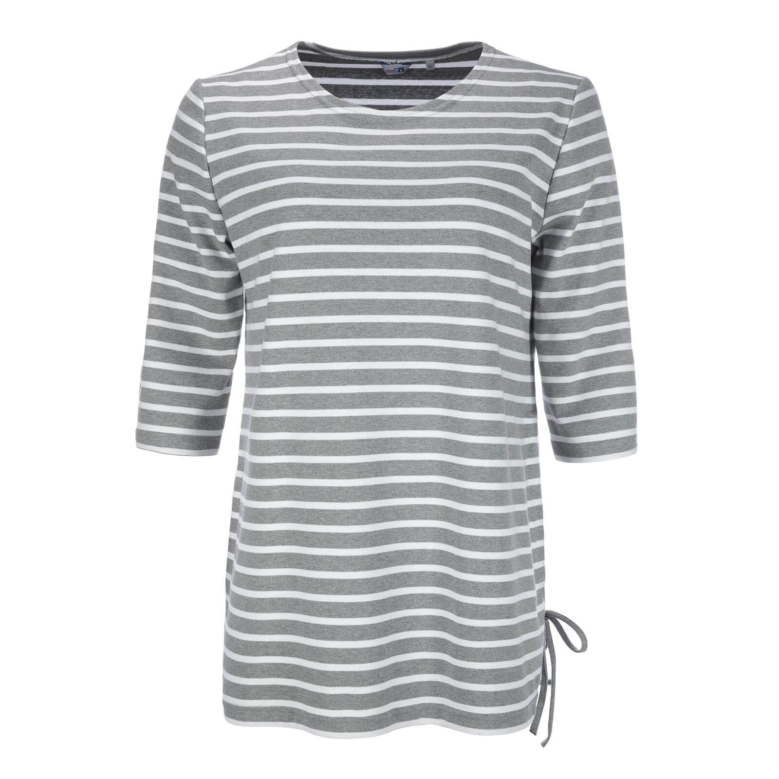 modAS Rundhalsshirt Damen Long-Shirt 1/2-Arm Streifen günstig online kaufen