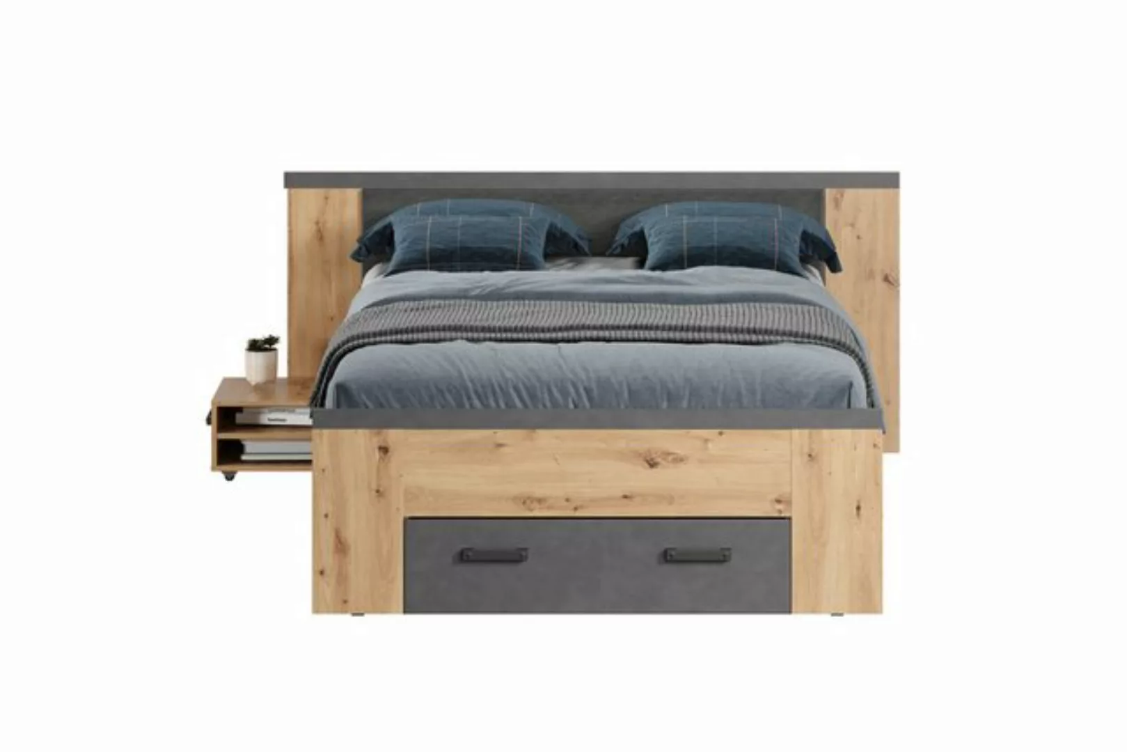 ebuy24 Bett Follow Bett 140x200cm mit Nachttisch, Schubladen günstig online kaufen