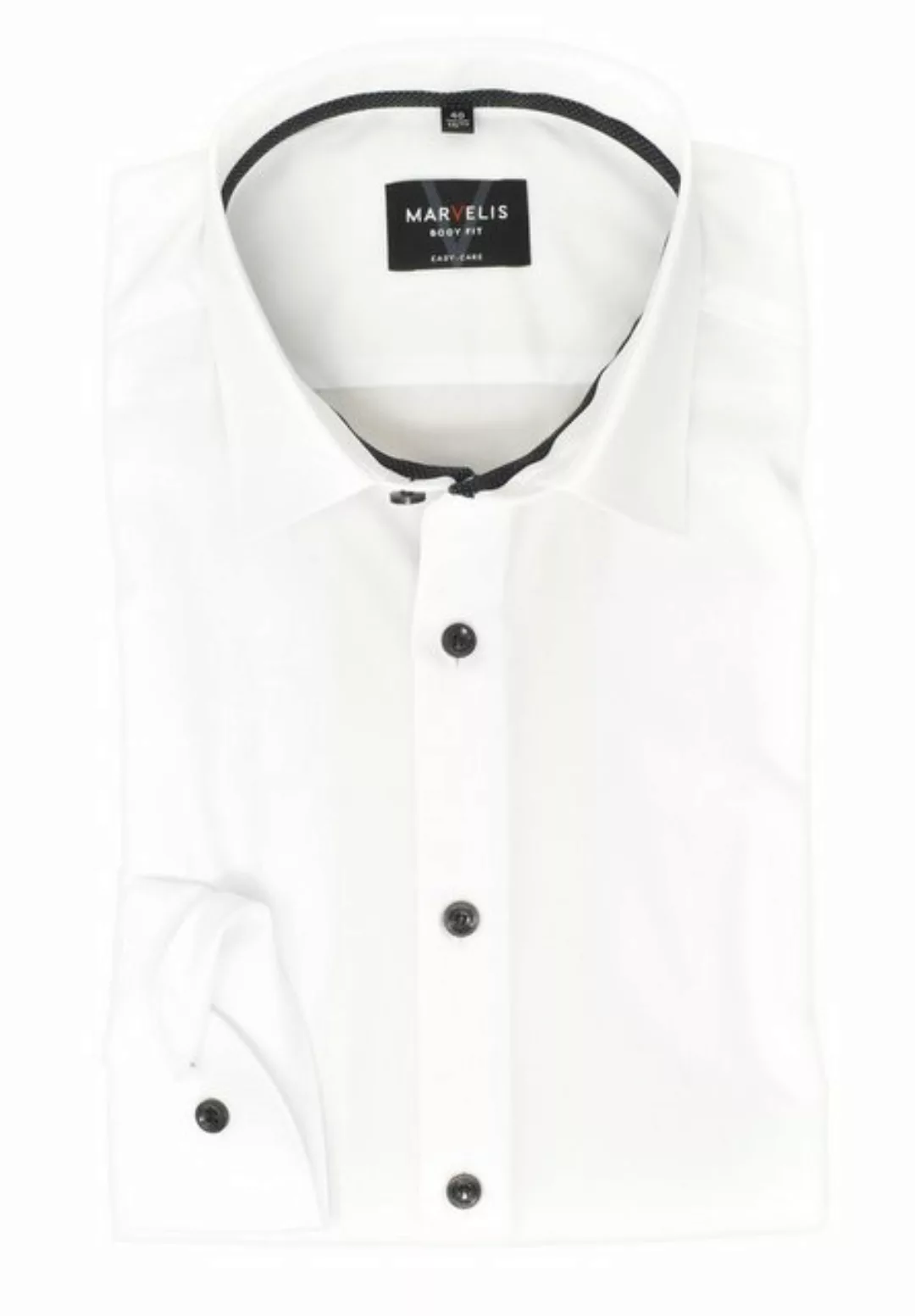 MARVELIS Businesshemd Businesshemd - Body Fit - ELA - Einfarbig - Weiß günstig online kaufen