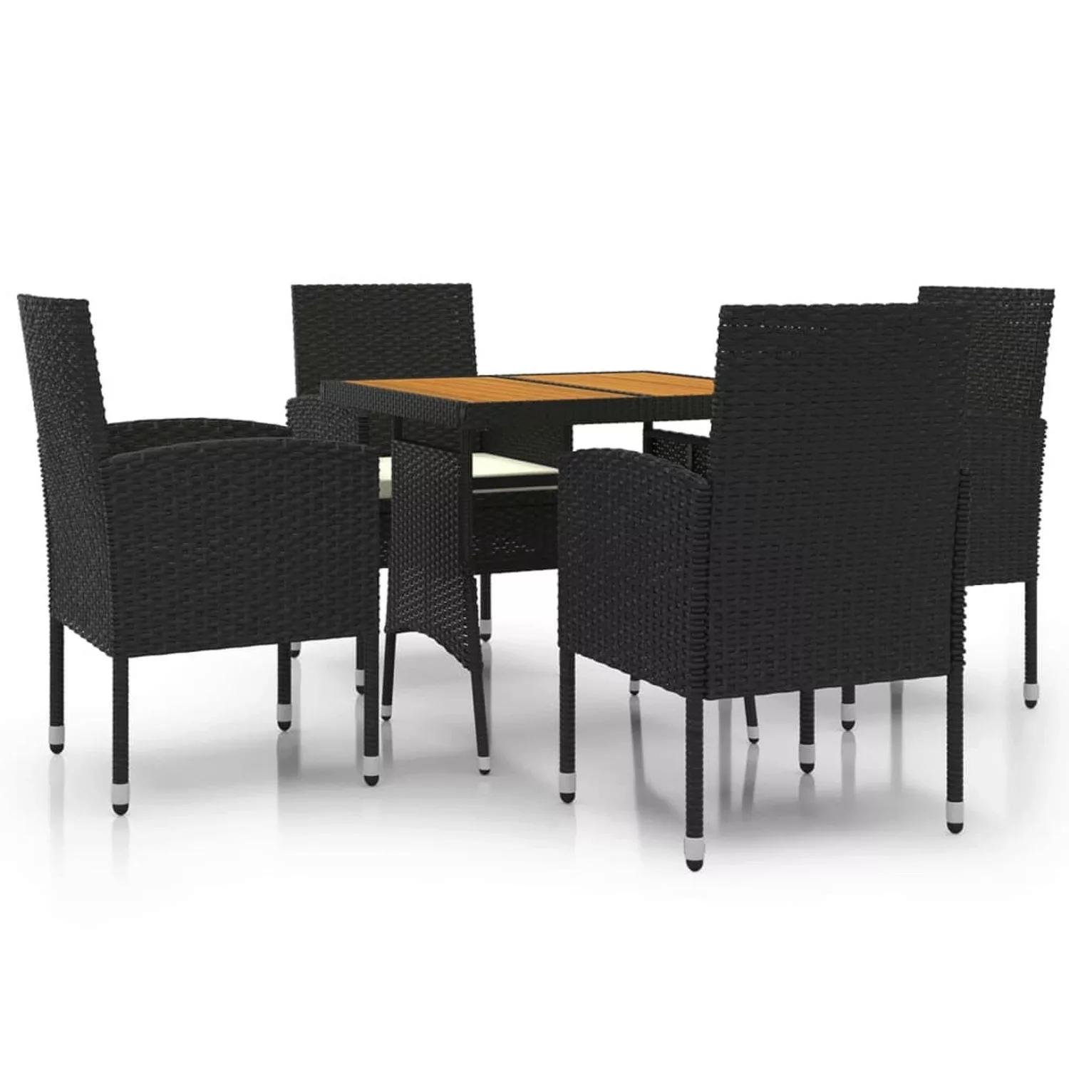 vidaXL 5-tlg Garten-Essgruppe Poly Rattan Schwarz Modell 33 günstig online kaufen