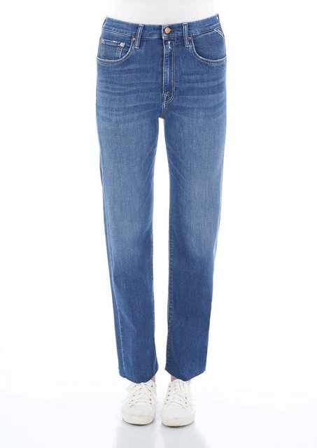 Replay Damen Jeans Reyne - Relaxed Fit - Schwarz -Light Blue günstig online kaufen