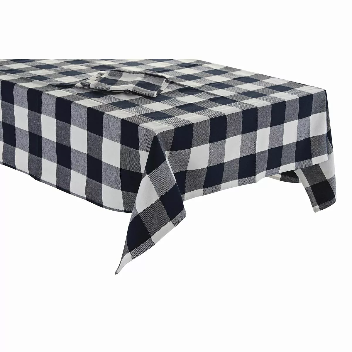 Tischdecke Und Servietten Dkd Home Decor Blau Baumwolle Weiß (150 X 150 X 0 günstig online kaufen