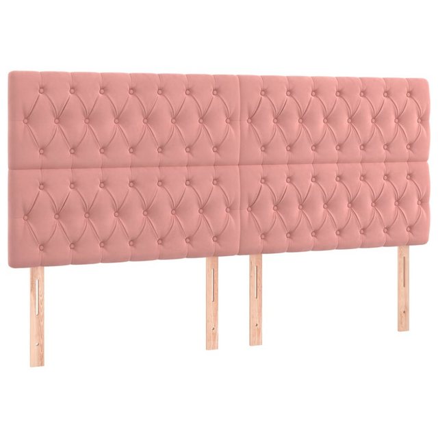 vidaXL Bett, Kopfteile 4 Stk. Rosa 90x7x78/88 cm Samt günstig online kaufen