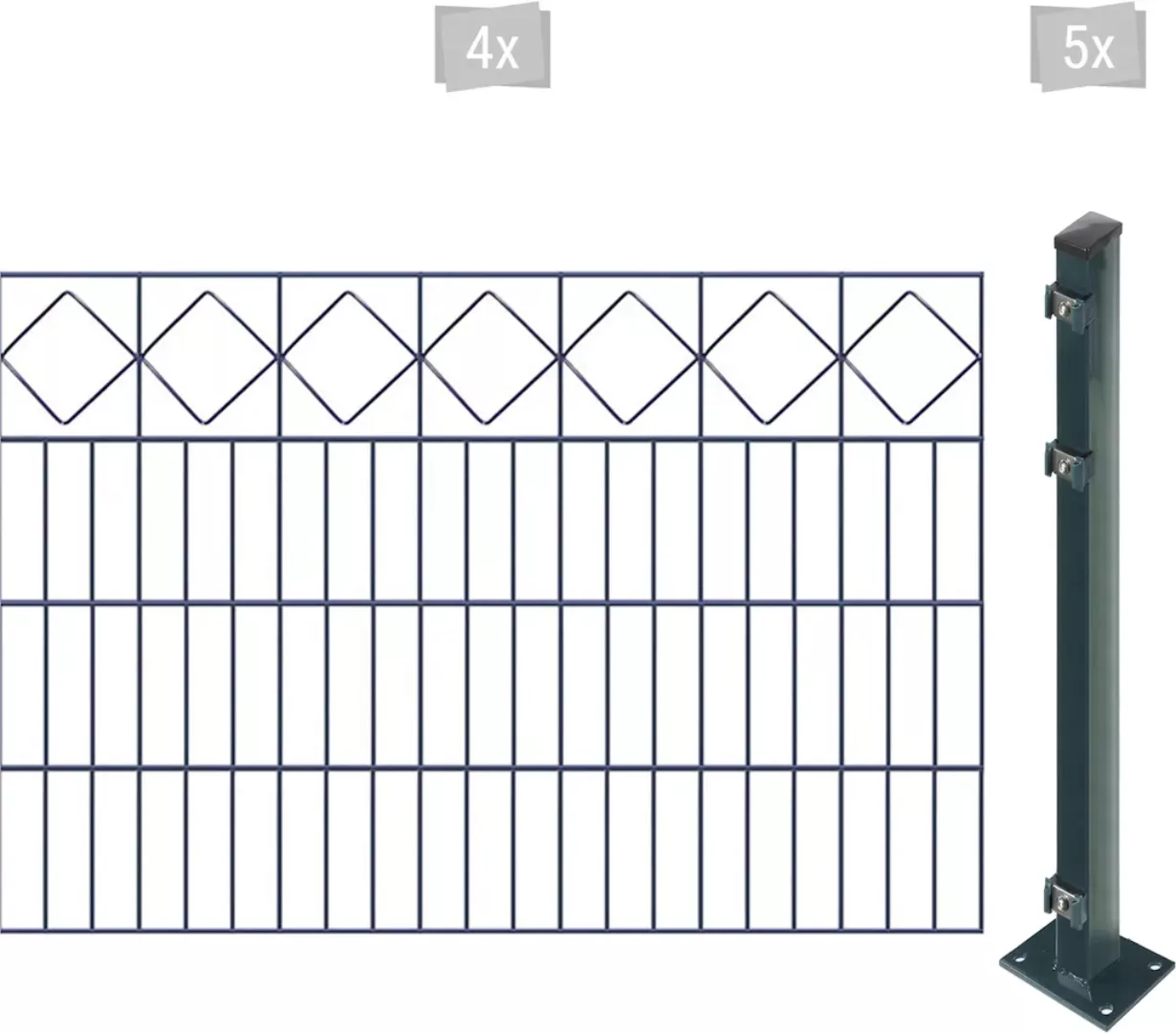 Arvotec Doppelstabmattenzaun "EASY 80 zum Aufschrauben "Karo" mit Zierleist günstig online kaufen