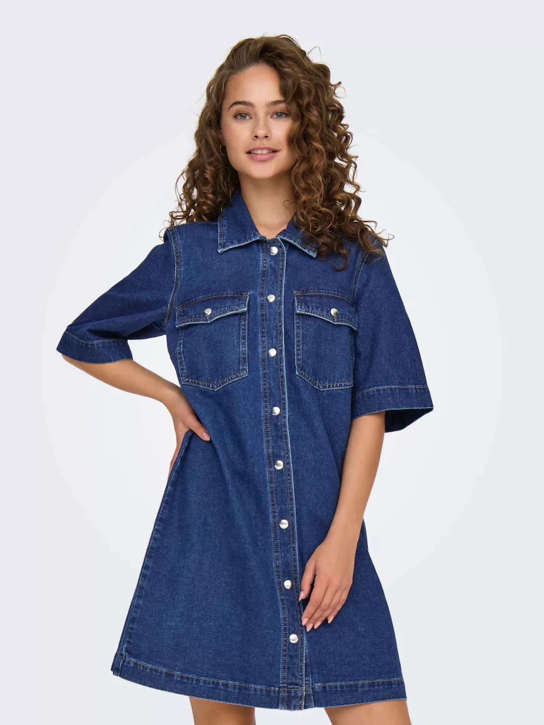 ONLY Jeanskleid "ONLBELLE S/S BUTTON DRESS DNM GUA NOOS" günstig online kaufen